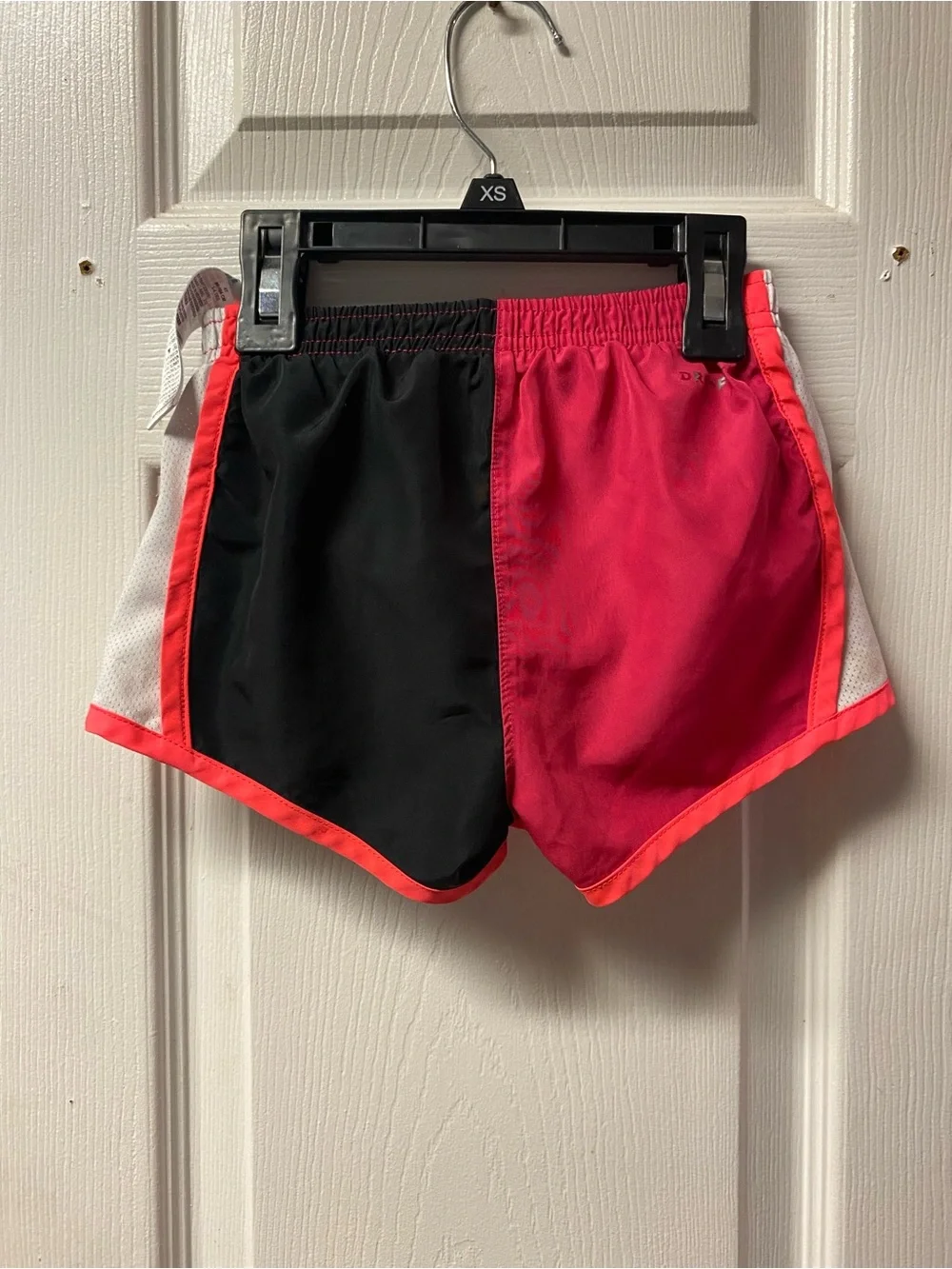 Nike Girls Colorblock Athletic Shorts - Pink/Black/White